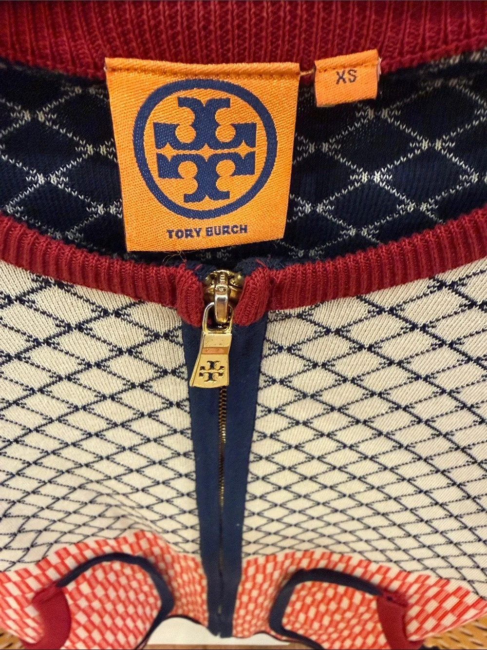 Tory Burch Aldwyn Patchwork Print Cardigan Size XS